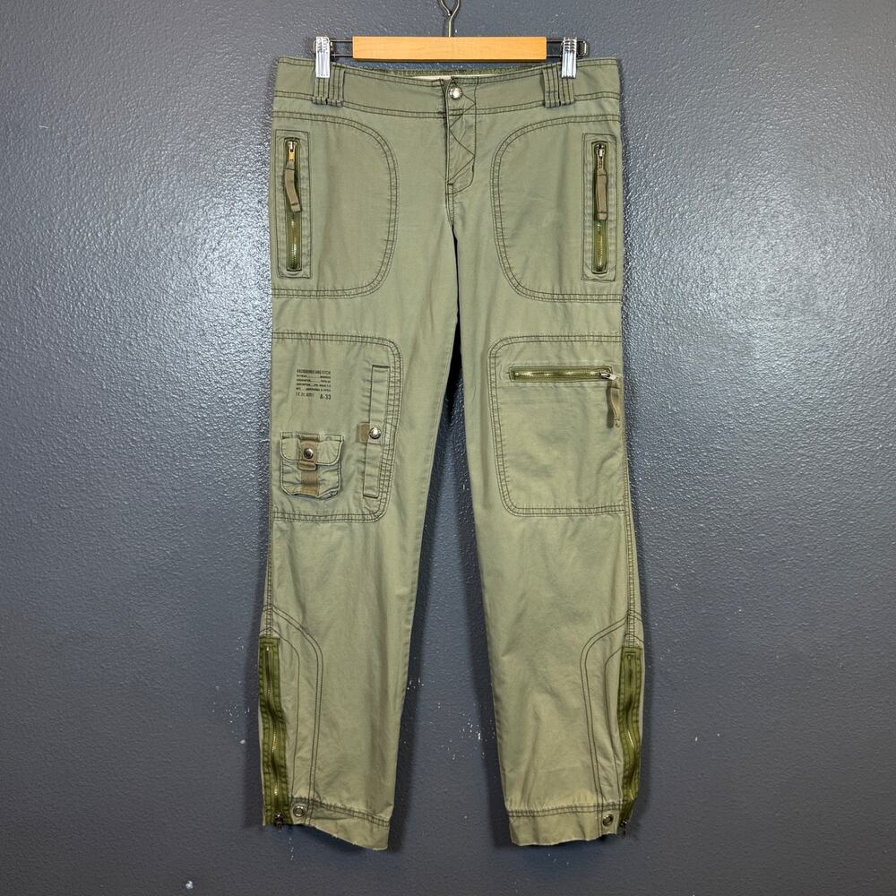 Abercrombie & Fitch 6(33/31) women’s green cargo Y2K 00s vintage pants